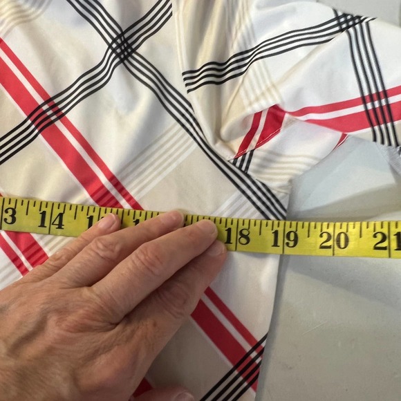 Sansoleil Solcool Plaid Print 1/2 Zip Mesh Top Size M - Picture 9 of 9